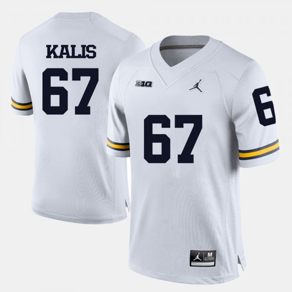 University of Michigan #67 Mens Kyle Kalis Jersey White Stitched College Football